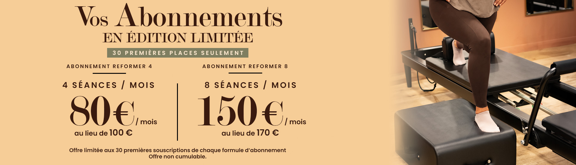 Offre d’octobre Studio Navaya à Plaisance-du-Touch, près de Toulouse : abonnements Pilates Reformer dès 18,75 € la séance, réservés aux 30 premières inscrites par formule.
